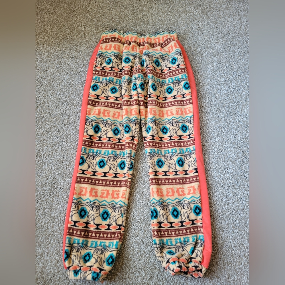 DISNEY Unisex S Kuzco Llama Emperors New Groove Orange Sherpa Fleece Sweatpants